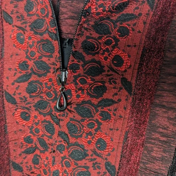 Vintage TanJay Textured Lace Stripe Zip Jacket Women's‎ L 90's Career Embroidery - Picture 3 of 10